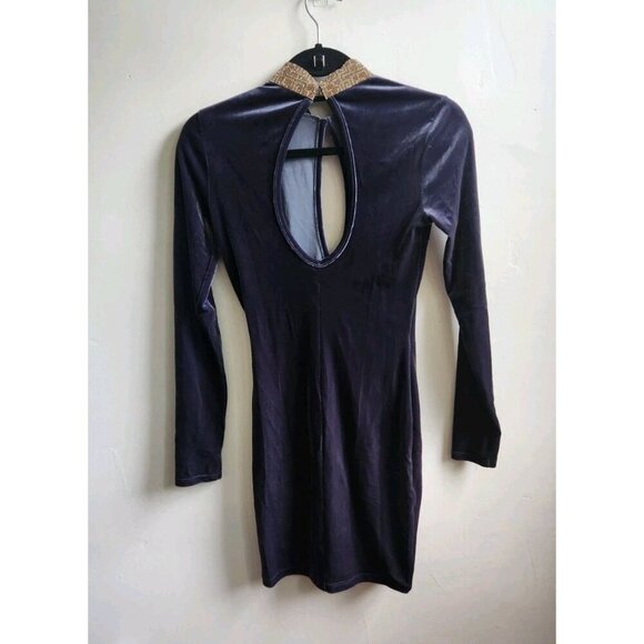 Privy Private privilege long sleeve velvet dress With Embellished Collar Size S - Picture 5 of 7